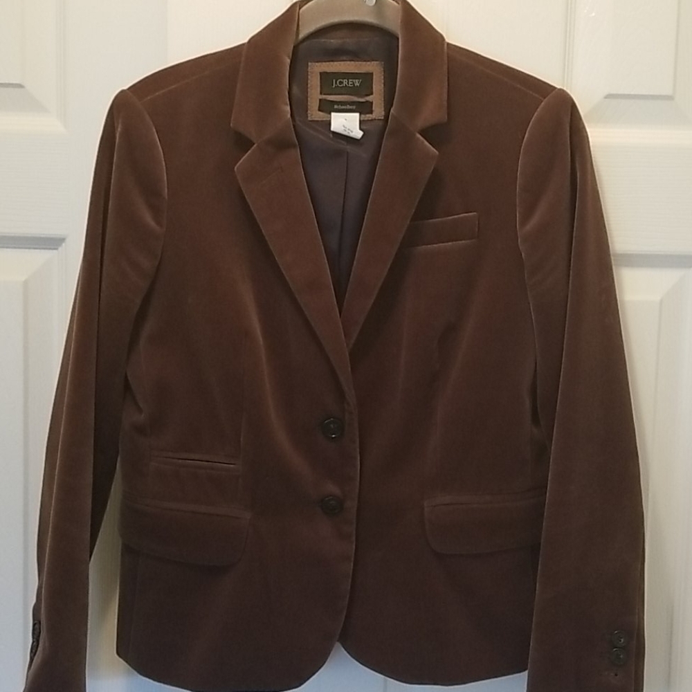 JCrew Velvet Schoolboy Blazer Olive Green